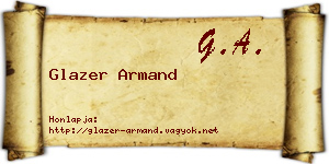 Glazer Armand névjegykártya